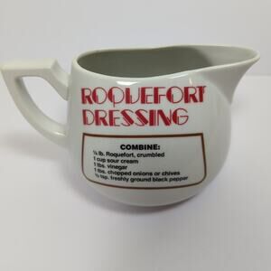 Vintage Taste Setter Sigma Graphic Gourmet Roquefort Dressing Pitcher